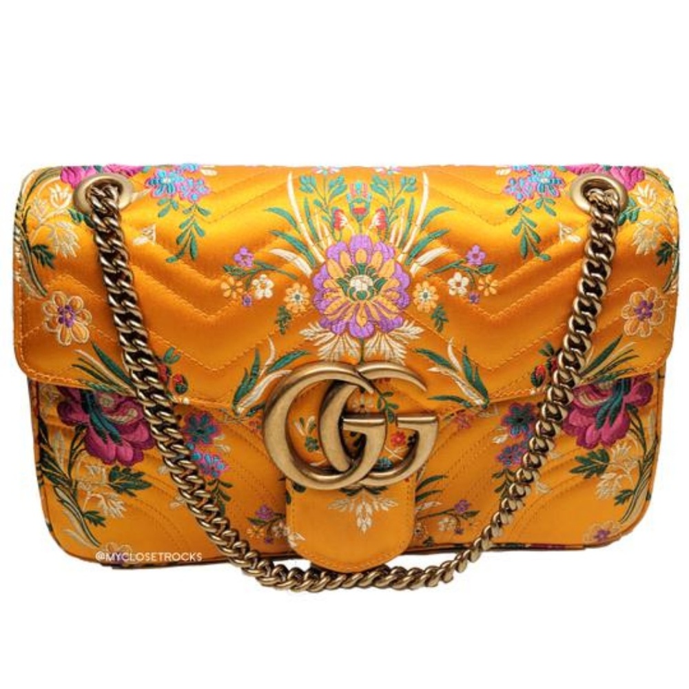 SOLD Gucci Marmont Floral Jacquard Shoulder Bag - Picture 1 of 8